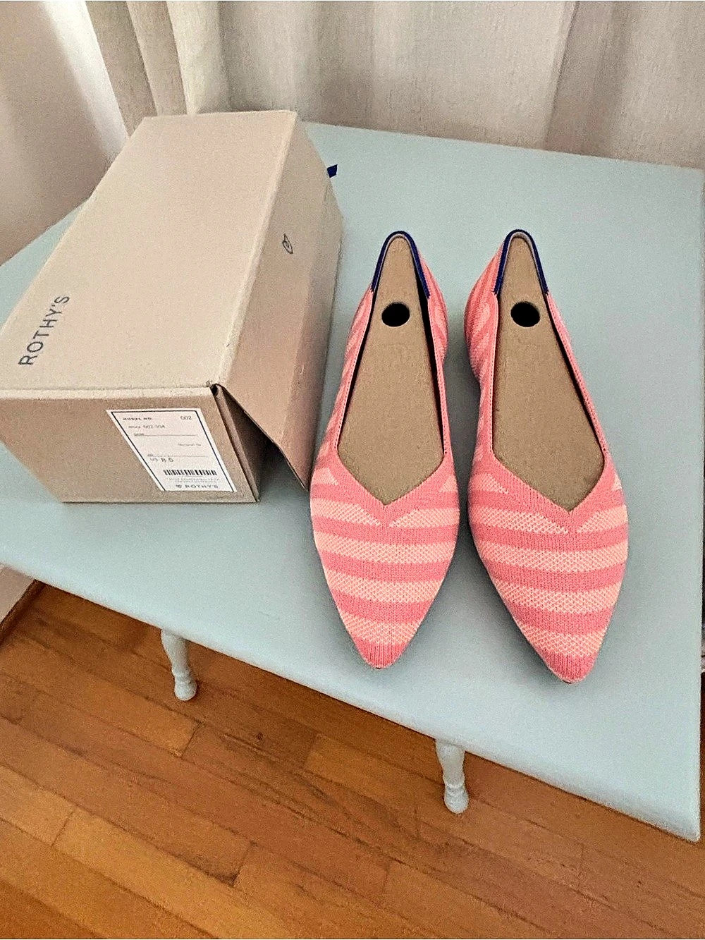 Rothy's Macaron Stripe Flats US 8.5 New in Box